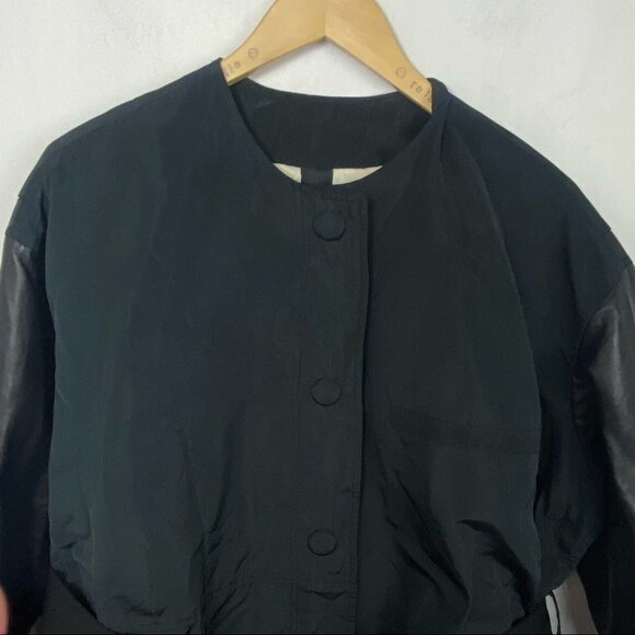 Vera Wang Collection Trench Coat Black Belted Size 0 Jacket Minimalist Oversized - Picture 7 of 14